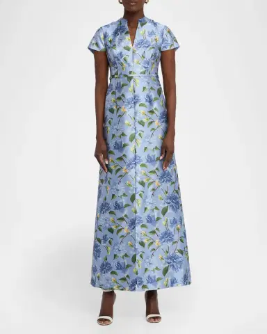 Sachin & Babi Marni Floral-Print Gazar Gown | Thumbnail 2 Sachin & Babi Marni Floral-Print Gazar Gown | Thumbnail 2