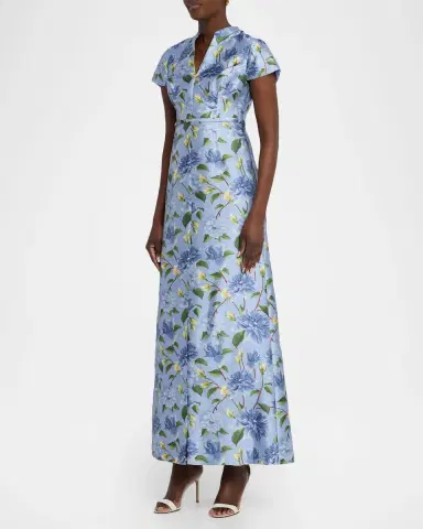 Sachin & Babi Marni Floral-Print Gazar Gown | Thumbnail 4 Sachin & Babi Marni Floral-Print Gazar Gown | Thumbnail 4