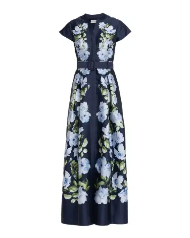 Sachin & Babi Marta Belted Floral-Print Mikado Shirt Gown | Thumbnail 1 Sachin & Babi Marta Belted Floral-Print Mikado Shirt Gown | Thumbnail 1