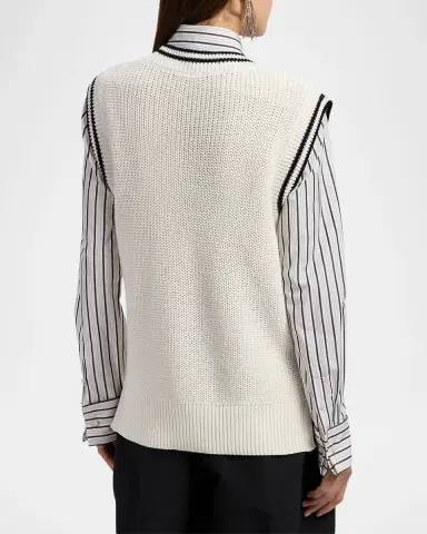 Ralph Lauren Collection Cotton-Silk Oversize Sweater Vest | Thumbnail 6 Ralph Lauren Collection Cotton-Silk Oversize Sweater Vest | Thumbnail 6