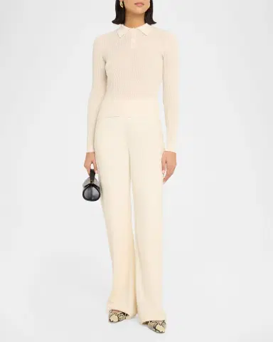 Guest in Residence Shrunken Long-Sleeve Cashmere Polo | Thumbnail 2 Guest in Residence Shrunken Long-Sleeve Cashmere Polo | Thumbnail 2