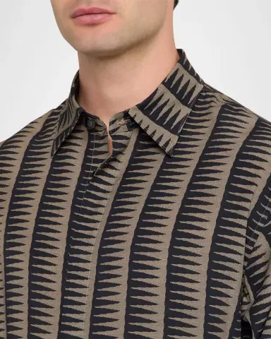 Emporio Armani Men's Jagged Edge Stripe Sport Shirt | Thumbnail 5 Emporio Armani Men's Jagged Edge Stripe Sport Shirt | Thumbnail 5