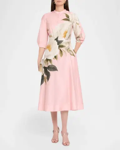 Rickie Freeman for Teri Jon Floral-Print Cotton Midi Shirtdress | Thumbnail 2 Rickie Freeman for Teri Jon Floral-Print Cotton Midi Shirtdress | Thumbnail 2