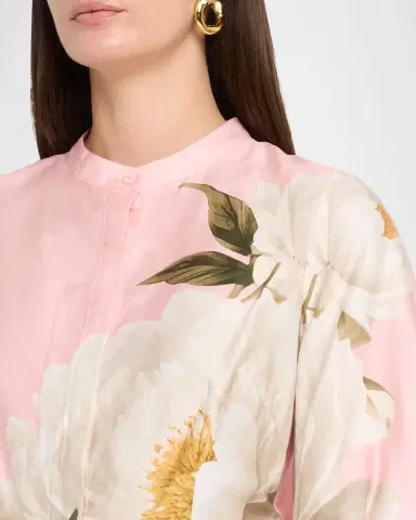 Rickie Freeman for Teri Jon Floral-Print Cotton Midi Shirtdress | Thumbnail 5 Rickie Freeman for Teri Jon Floral-Print Cotton Midi Shirtdress | Thumbnail 5