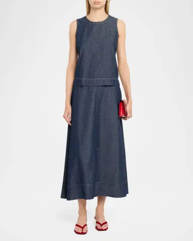 Eileen Fisher Organic Cotton Denim Midi Skirt | Thumbnail 2 Eileen Fisher Organic Cotton Denim Midi Skirt | Thumbnail 2