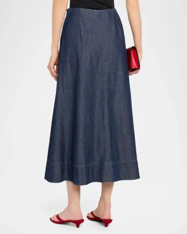 Eileen Fisher Organic Cotton Denim Midi Skirt | Thumbnail 3 Eileen Fisher Organic Cotton Denim Midi Skirt | Thumbnail 3