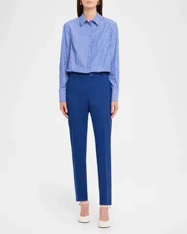 Maison Common Striped Cotton Poplin Button-Down Shirt | Thumbnail 2 Maison Common Striped Cotton Poplin Button-Down Shirt | Thumbnail 2