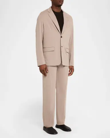Emporio Armani Men's Micro-Textured Viscose Blend Single-Breasted Blazer | Thumbnail 2 Emporio Armani Men's Micro-Textured Viscose Blend Single-Breasted Blazer | Thumbnail 2