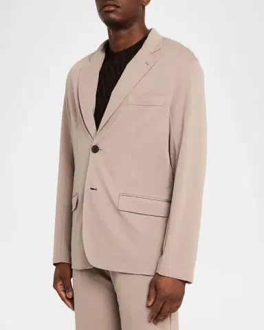 Emporio Armani Men's Micro-Textured Viscose Blend Single-Breasted Blazer | Thumbnail 4 Emporio Armani Men's Micro-Textured Viscose Blend Single-Breasted Blazer | Thumbnail 4