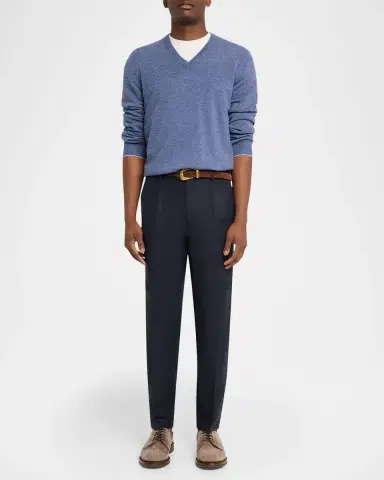 Brunello Cucinelli Men's Cashmere Knit V-Neck Sweater | Thumbnail 2 Brunello Cucinelli Men's Cashmere Knit V-Neck Sweater | Thumbnail 2