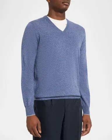 Brunello Cucinelli Men's Cashmere Knit V-Neck Sweater | Thumbnail 4 Brunello Cucinelli Men's Cashmere Knit V-Neck Sweater | Thumbnail 4