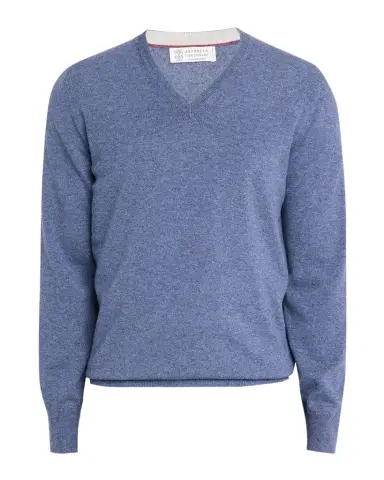 Brunello Cucinelli Men's Cashmere Knit V-Neck Sweater | Thumbnail 1 Brunello Cucinelli Men's Cashmere Knit V-Neck Sweater | Thumbnail 1