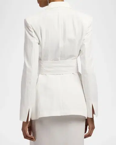 Ralph Lauren Collection Carlotta Peached Cotton-Blend Jacket | Thumbnail 3 Ralph Lauren Collection Carlotta Peached Cotton-Blend Jacket | Thumbnail 3
