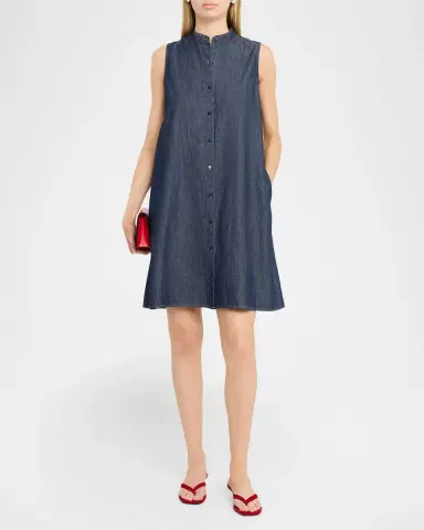 Eileen Fisher Sleeveless Organic Cotton Denim Mini Dress | Thumbnail 2 Eileen Fisher Sleeveless Organic Cotton Denim Mini Dress | Thumbnail 2