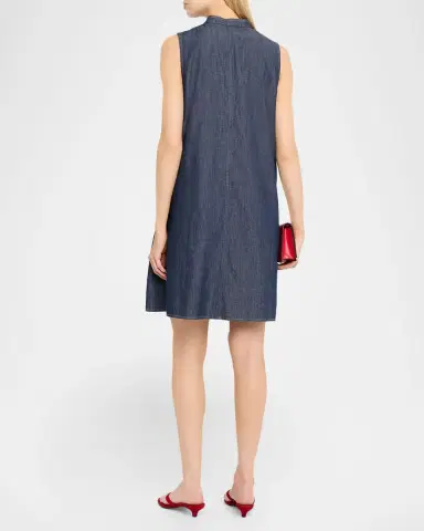 Eileen Fisher Sleeveless Organic Cotton Denim Mini Dress | Thumbnail 3 Eileen Fisher Sleeveless Organic Cotton Denim Mini Dress | Thumbnail 3
