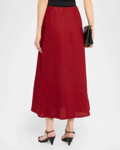 Eileen Fisher A-Line Organic Linen Midi Skirt | Thumbnail 3 Eileen Fisher A-Line Organic Linen Midi Skirt | Thumbnail 3