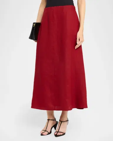 Eileen Fisher A-Line Organic Linen Midi Skirt | Thumbnail 4 Eileen Fisher A-Line Organic Linen Midi Skirt | Thumbnail 4