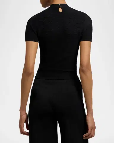 Ralph Lauren Collection Stretch Short-Sleeve Sweater | Thumbnail 3 Ralph Lauren Collection Stretch Short-Sleeve Sweater | Thumbnail 3