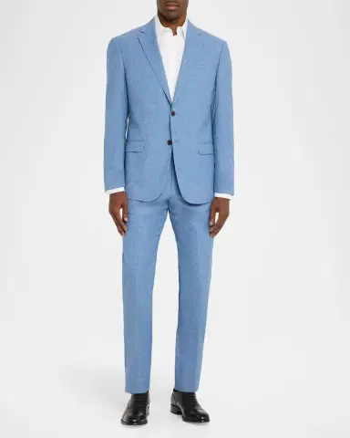Emporio Armani Men's Wool, Cotton and Silk Sharkskin Two-Piece Suit | Thumbnail 2 Emporio Armani Men's Wool, Cotton and Silk Sharkskin Two-Piece Suit | Thumbnail 2