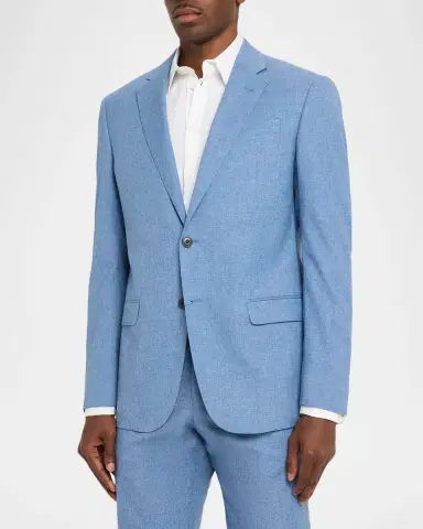 Emporio Armani Men's Wool, Cotton and Silk Sharkskin Two-Piece Suit | Thumbnail 4 Emporio Armani Men's Wool, Cotton and Silk Sharkskin Two-Piece Suit | Thumbnail 4