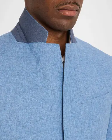 Emporio Armani Men's Wool, Cotton and Silk Sharkskin Two-Piece Suit | Thumbnail 8 Emporio Armani Men's Wool, Cotton and Silk Sharkskin Two-Piece Suit | Thumbnail 8