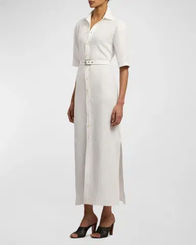 Ralph Lauren Collection Carol Linen Day Dress | Thumbnail 4 Ralph Lauren Collection Carol Linen Day Dress | Thumbnail 4