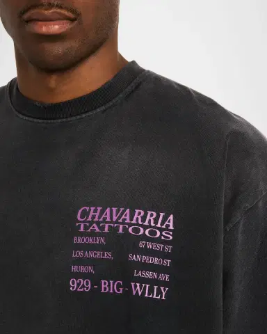 Willy Chavarria Men's Chavarria Tattoos Cotton Boxy Fit T-Shirt | Thumbnail 5 Willy Chavarria Men's Chavarria Tattoos Cotton Boxy Fit T-Shirt | Thumbnail 5