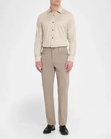 Emporio Armani Men's Cotton Stretch Micro-Abstract Sport Shirt | Thumbnail 2 Emporio Armani Men's Cotton Stretch Micro-Abstract Sport Shirt | Thumbnail 2