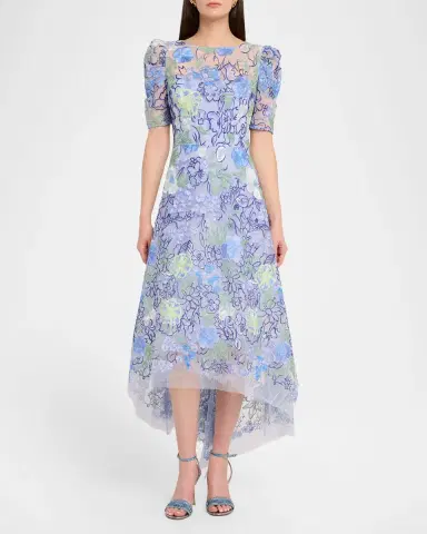 Rickie Freeman for Teri Jon High-Low Embroidered Tulle Maxi Dress | Thumbnail 2 Rickie Freeman for Teri Jon High-Low Embroidered Tulle Maxi Dress | Thumbnail 2