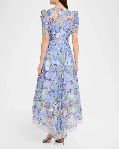 Rickie Freeman for Teri Jon High-Low Embroidered Tulle Maxi Dress | Thumbnail 3 Rickie Freeman for Teri Jon High-Low Embroidered Tulle Maxi Dress | Thumbnail 3