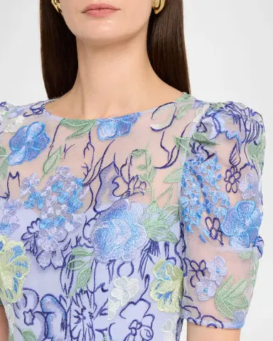 Rickie Freeman for Teri Jon High-Low Embroidered Tulle Maxi Dress | Thumbnail 5 Rickie Freeman for Teri Jon High-Low Embroidered Tulle Maxi Dress | Thumbnail 5