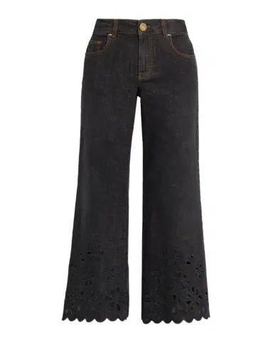 Maison Common Eyelet Scalloped Flare Crop Jeans | Thumbnail 1 Maison Common Eyelet Scalloped Flare Crop Jeans | Thumbnail 1