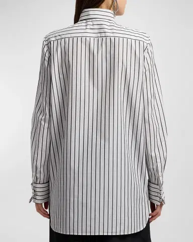 Ralph Lauren Collection Striped Cotton Poplin Bib-Front Shirt | Thumbnail 2 Ralph Lauren Collection Striped Cotton Poplin Bib-Front Shirt | Thumbnail 2