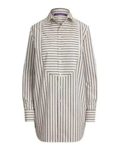 Ralph Lauren Collection Striped Cotton Poplin Bib-Front Shirt | Thumbnail 1 Ralph Lauren Collection Striped Cotton Poplin Bib-Front Shirt | Thumbnail 1