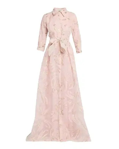 Rickie Freeman for Teri Jon Metallic Organza Jacquard Shirt Gown | Thumbnail 1 Rickie Freeman for Teri Jon Metallic Organza Jacquard Shirt Gown | Thumbnail 1