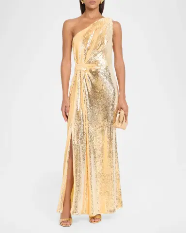 Milly Porsha One-Shoulder Sequin Maxi Dress | Thumbnail 2 Milly Porsha One-Shoulder Sequin Maxi Dress | Thumbnail 2