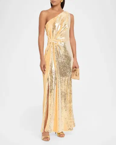 Milly Porsha One-Shoulder Sequin Maxi Dress | Thumbnail 4 Milly Porsha One-Shoulder Sequin Maxi Dress | Thumbnail 4
