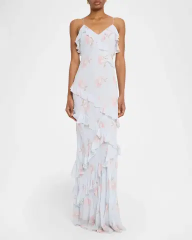 LoveShackFancy Rialto Asymmetric Ruffle Maxi Dress | Thumbnail 2 LoveShackFancy Rialto Asymmetric Ruffle Maxi Dress | Thumbnail 2