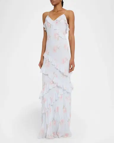 LoveShackFancy Rialto Asymmetric Ruffle Maxi Dress | Thumbnail 4 LoveShackFancy Rialto Asymmetric Ruffle Maxi Dress | Thumbnail 4