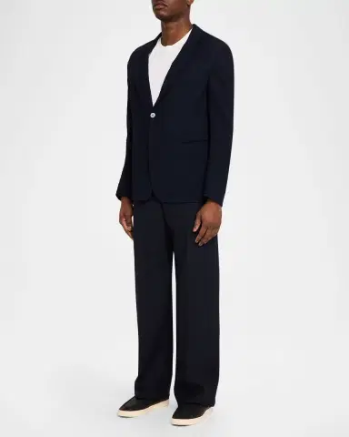 Emporio Armani Men's Chevron Jacquard Knit Blazer | Thumbnail 2 Emporio Armani Men's Chevron Jacquard Knit Blazer | Thumbnail 2
