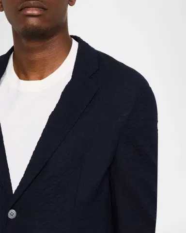 Emporio Armani Men's Chevron Jacquard Knit Blazer | Thumbnail 5 Emporio Armani Men's Chevron Jacquard Knit Blazer | Thumbnail 5