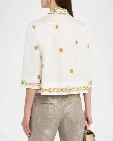 Maison Common Animal Frame Cotton Poplin Button-Down Shirt | Thumbnail 3 Maison Common Animal Frame Cotton Poplin Button-Down Shirt | Thumbnail 3