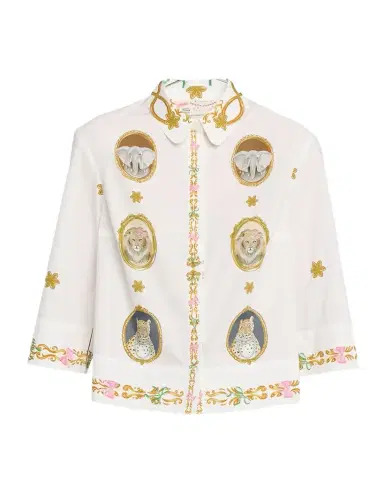 Maison Common Animal Frame Cotton Poplin Button-Down Shirt | Thumbnail 1 Maison Common Animal Frame Cotton Poplin Button-Down Shirt | Thumbnail 1