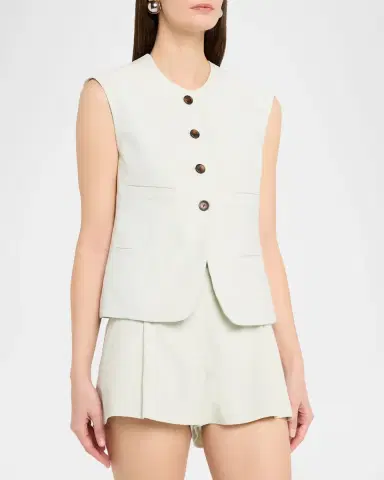 A.L.C. Georgie Linen-Blend Vest | Thumbnail 4 A.L.C. Georgie Linen-Blend Vest | Thumbnail 4