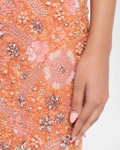 Rachel Gilbert Francesca Flower Embellished Column Dress | Thumbnail 5 Rachel Gilbert Francesca Flower Embellished Column Dress | Thumbnail 5