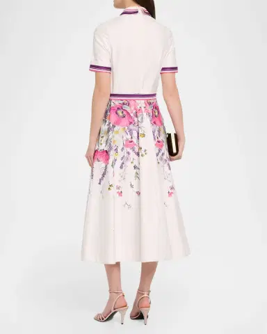 Rickie Freeman for Teri Jon Belted Floral-Print Cotton Midi Shirtdress | Thumbnail 3 Rickie Freeman for Teri Jon Belted Floral-Print Cotton Midi Shirtdress | Thumbnail 3