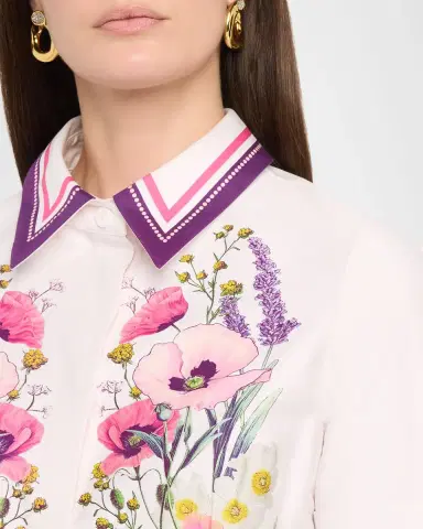 Rickie Freeman for Teri Jon Belted Floral-Print Cotton Midi Shirtdress | Thumbnail 5 Rickie Freeman for Teri Jon Belted Floral-Print Cotton Midi Shirtdress | Thumbnail 5