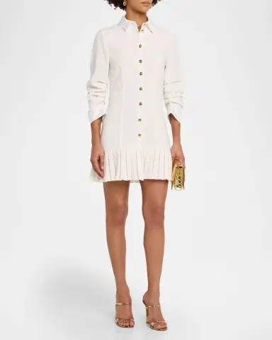Cinq à Sept Luca Drapey Crepe Mini Shirtdress | Thumbnail 4 Cinq à Sept Luca Drapey Crepe Mini Shirtdress | Thumbnail 4