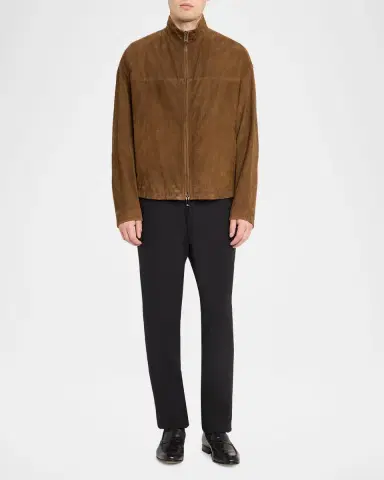 Emporio Armani Men's Perforated Suede Stand-Collar Blouson | Thumbnail 2 Emporio Armani Men's Perforated Suede Stand-Collar Blouson | Thumbnail 2