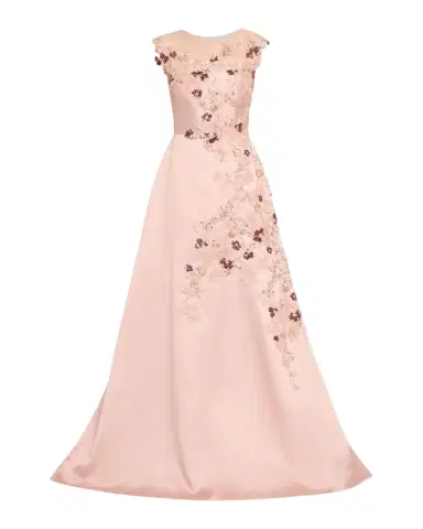 Rickie Freeman for Teri Jon Sequin Floral-Embroidered Jacquard Gown | Thumbnail 1 Rickie Freeman for Teri Jon Sequin Floral-Embroidered Jacquard Gown | Thumbnail 1